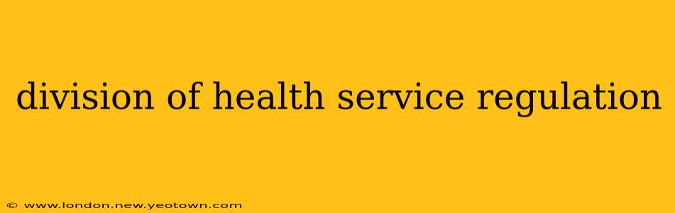 division of health service regulation