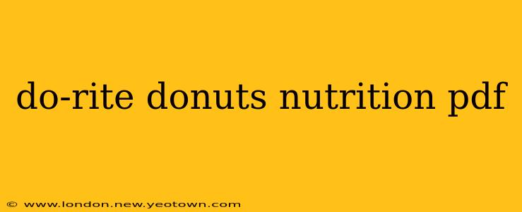 do-rite donuts nutrition pdf