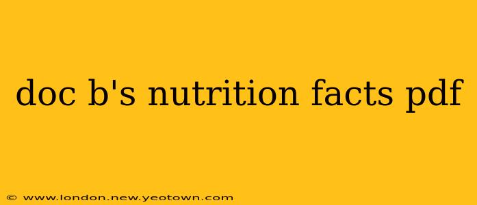 doc b's nutrition facts pdf