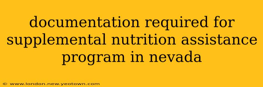 documentation required for supplemental nutrition assistance program in nevada