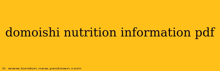 domoishi nutrition information pdf