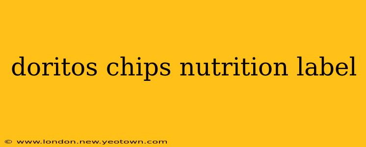 doritos chips nutrition label