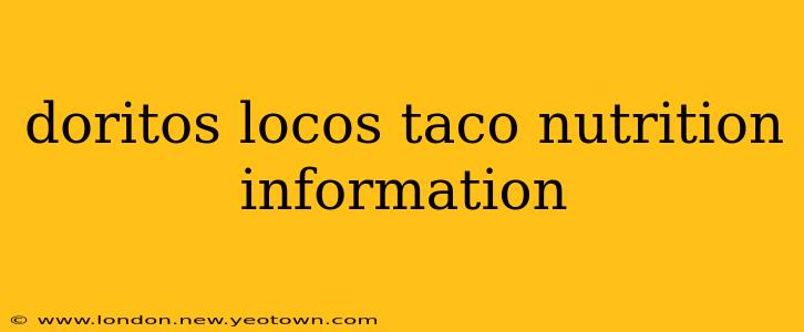 doritos locos taco nutrition information