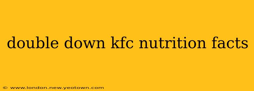 double down kfc nutrition facts