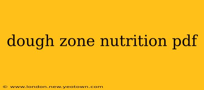 dough zone nutrition pdf