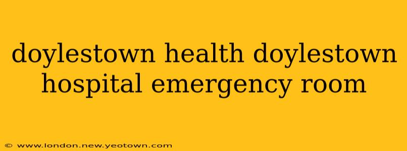 doylestown health doylestown hospital emergency room