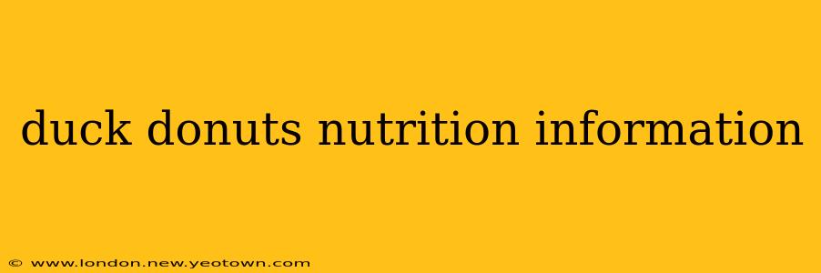duck donuts nutrition information