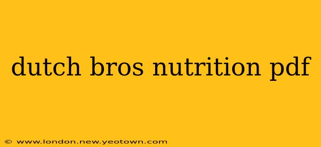 dutch bros nutrition pdf