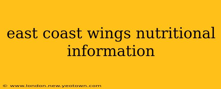 east coast wings nutritional information