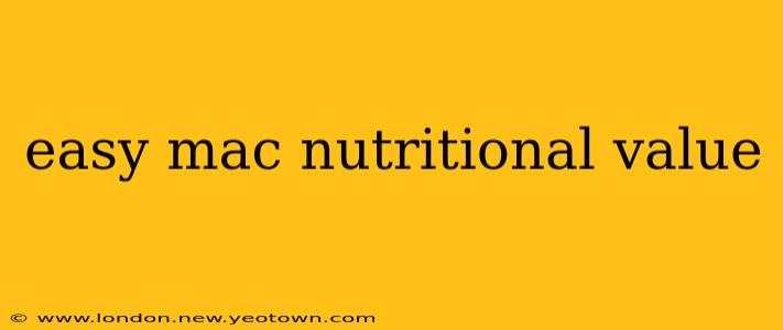 easy mac nutritional value