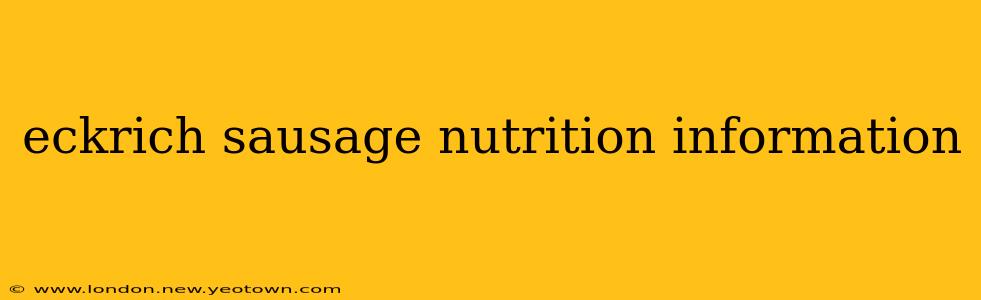 eckrich sausage nutrition information