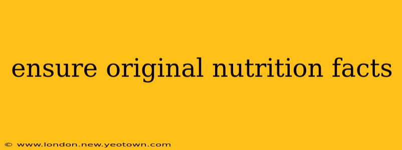 ensure original nutrition facts