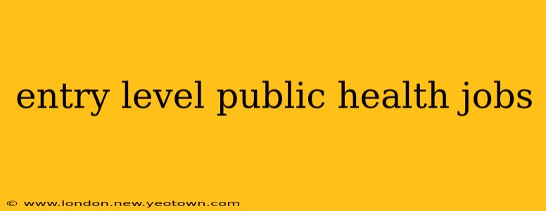 entry level public health jobs