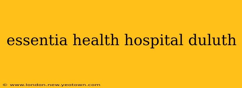 essentia health hospital duluth