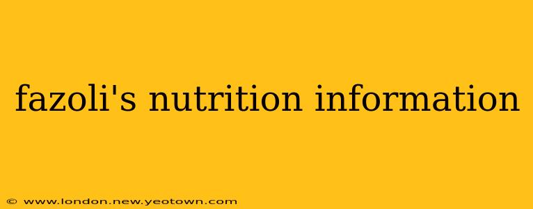 fazoli's nutrition information