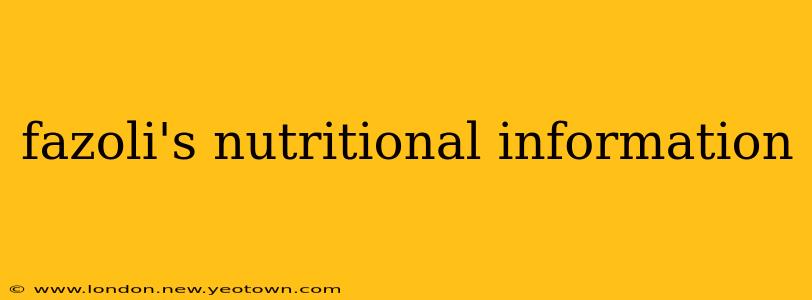 fazoli's nutritional information