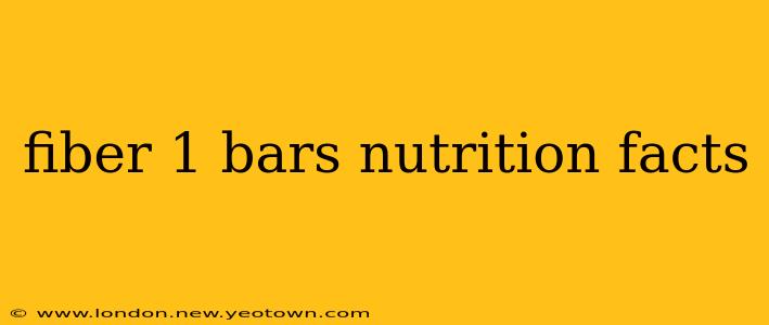 fiber 1 bars nutrition facts