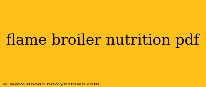 flame broiler nutrition pdf