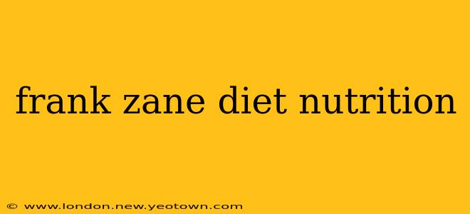 frank zane diet nutrition