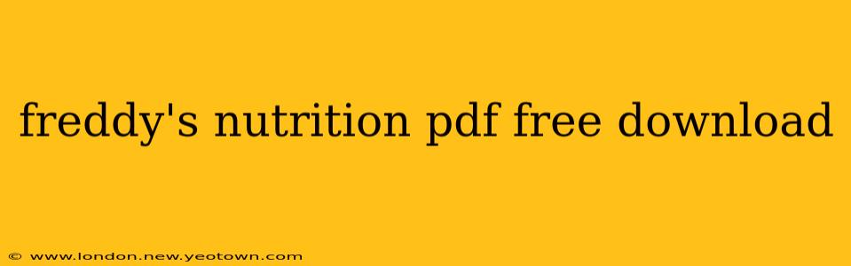 freddy's nutrition pdf free download