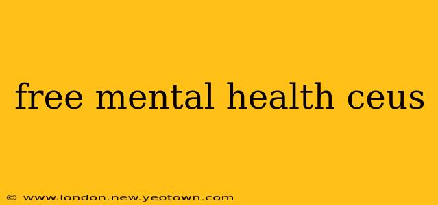 free mental health ceus