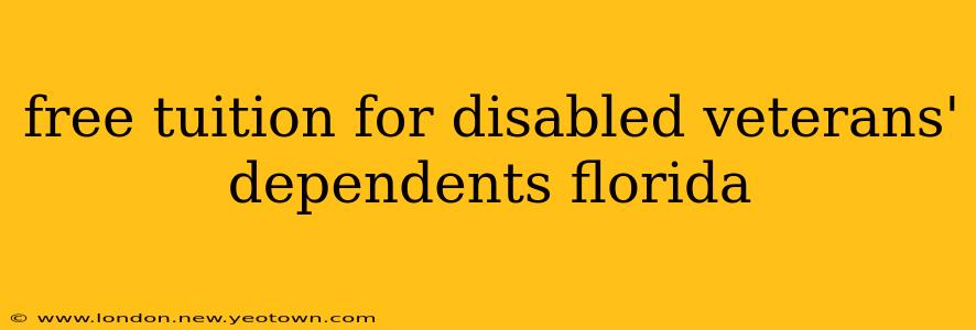 free tuition for disabled veterans' dependents florida