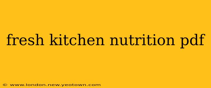 fresh kitchen nutrition pdf
