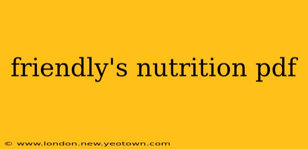 friendly's nutrition pdf