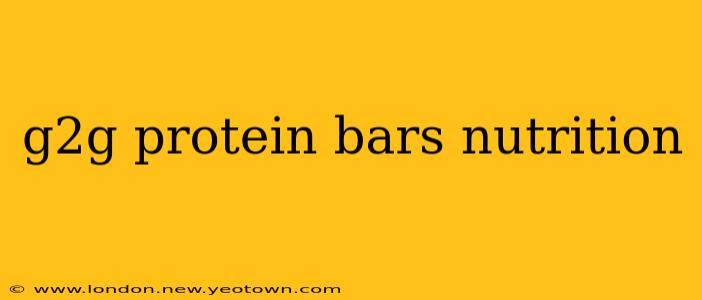 g2g protein bars nutrition