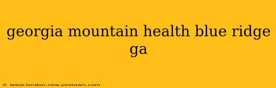 georgia mountain health blue ridge ga