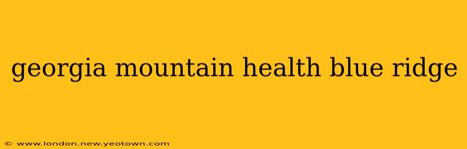 georgia mountain health blue ridge