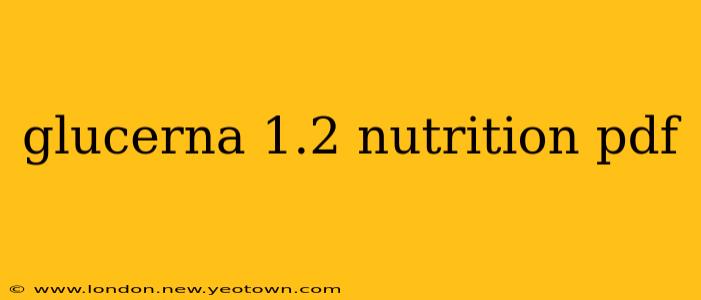 glucerna 1.2 nutrition pdf