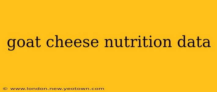 goat cheese nutrition data