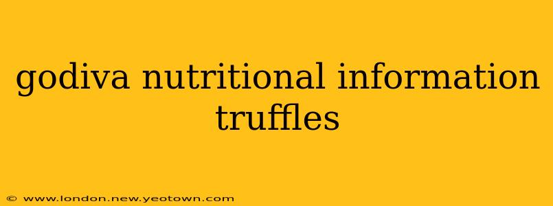 godiva nutritional information truffles