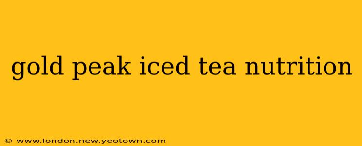 gold peak iced tea nutrition