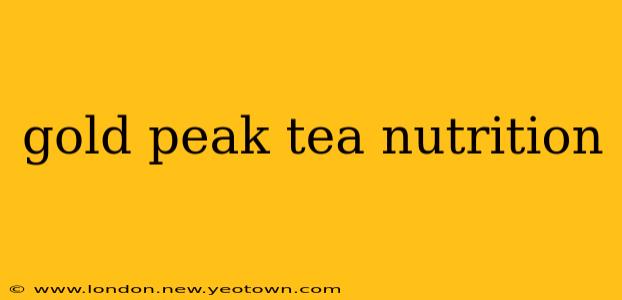 gold peak tea nutrition