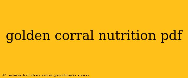 golden corral nutrition pdf