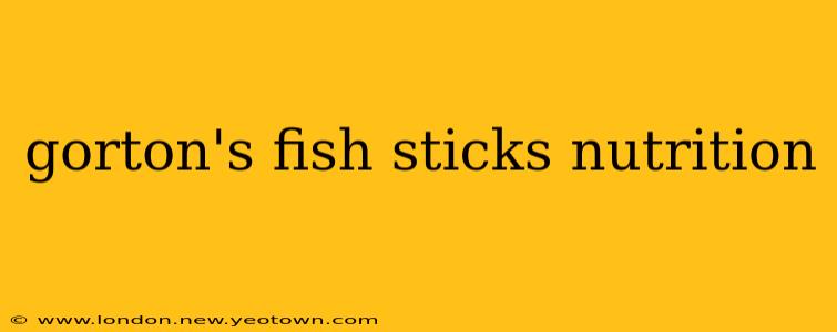 gorton's fish sticks nutrition