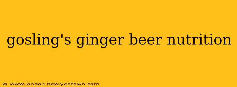 gosling's ginger beer nutrition