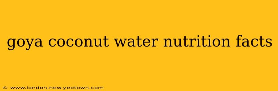 goya coconut water nutrition facts