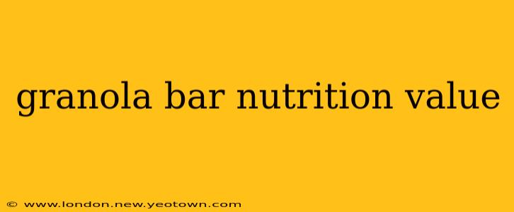 granola bar nutrition value