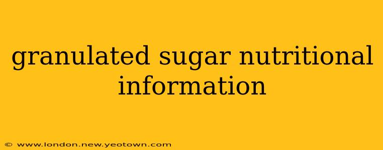 granulated sugar nutritional information