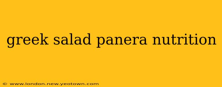 greek salad panera nutrition