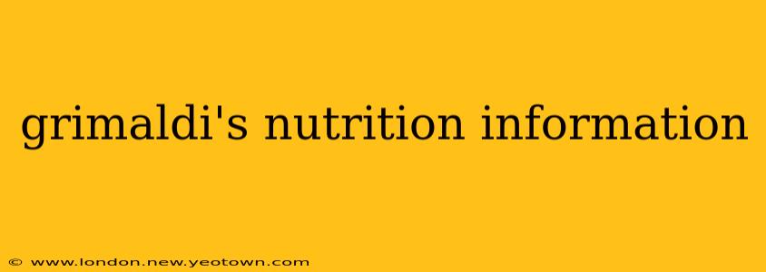 grimaldi's nutrition information
