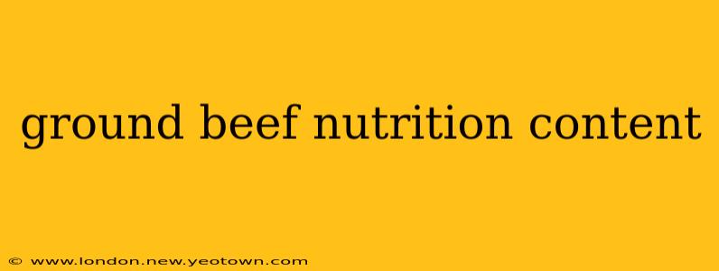 ground beef nutrition content