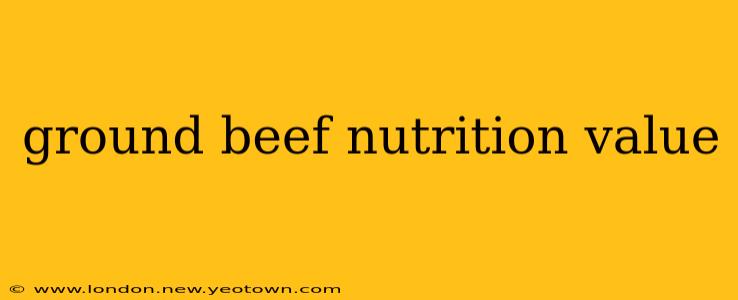 ground beef nutrition value