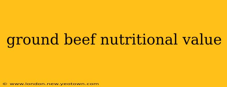 ground beef nutritional value
