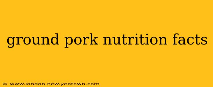ground pork nutrition facts