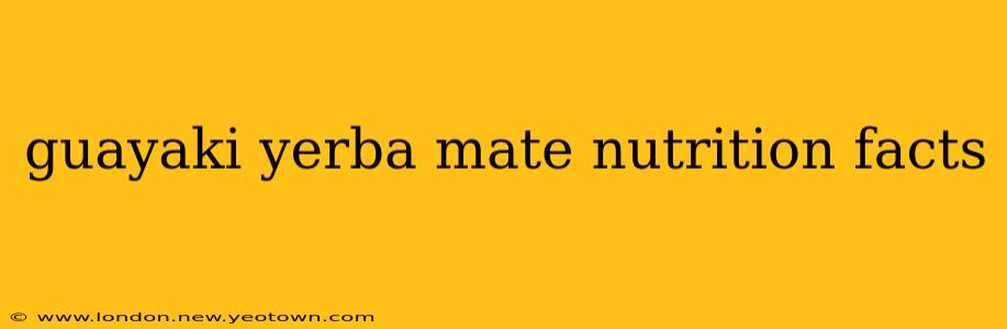 guayaki yerba mate nutrition facts