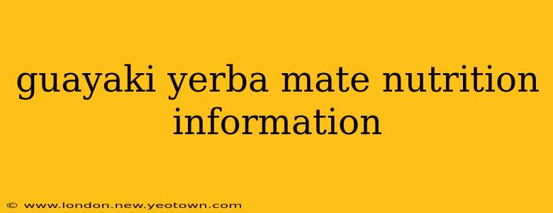 guayaki yerba mate nutrition information
